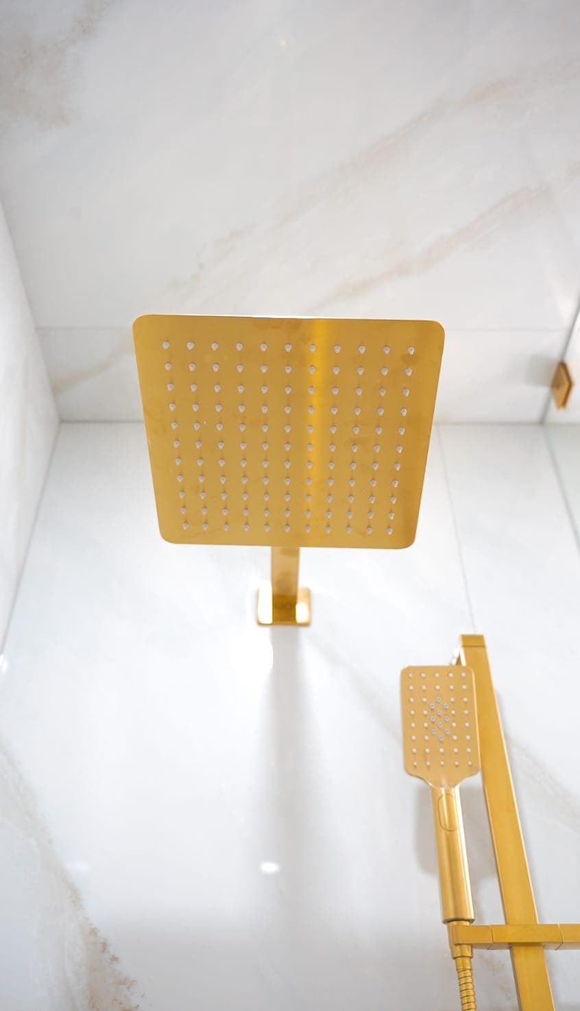 Gold rain shower head detail